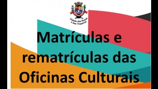 Prefeitura informa sobre matrícula das Oficinas Culturais