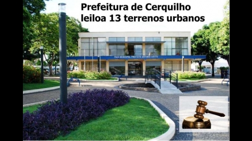A Prefeitura Municipal está vendendo 13 terrenos urbanos
