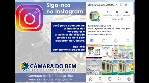 Câmara lança novo canal de comunicação: Instagram