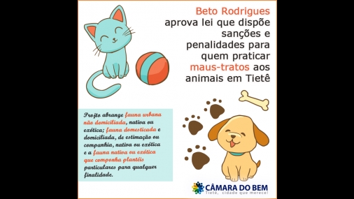 Beto Rodrigues aprova lei que garante maior proteção aos animais
