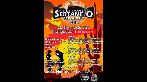 Últimos dias para se inscrever no 2º Festival Sertanejo