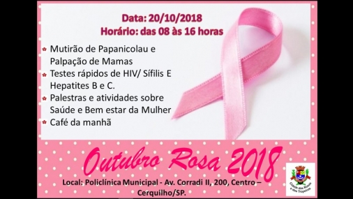 Prefeitura de Cerquilho realiza evento especial do Outubro Rosa