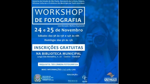 Workshop de Fotografia Básica acontece em novembro