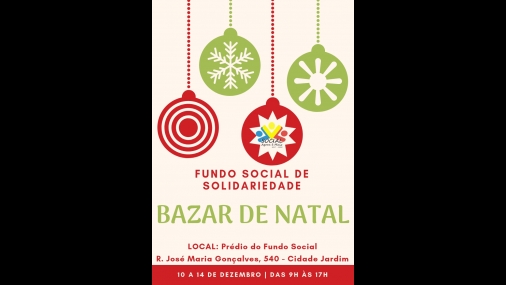 Bazar de Natal do Fundo Social de Solidariedade tem data marcada
