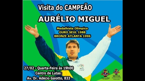 Cerquilho recebe visita de Aurélio Miguel, medalhista olímpico 